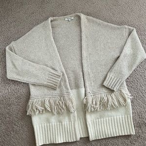 Madewell tassel cardigan/ S size/ white+ cream